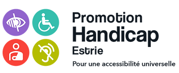 Logo de Promotion Handicap Estrie: Pour une accessibilité universelle